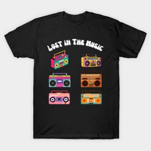 Lost in The Music Retro Music Design T-Shirt